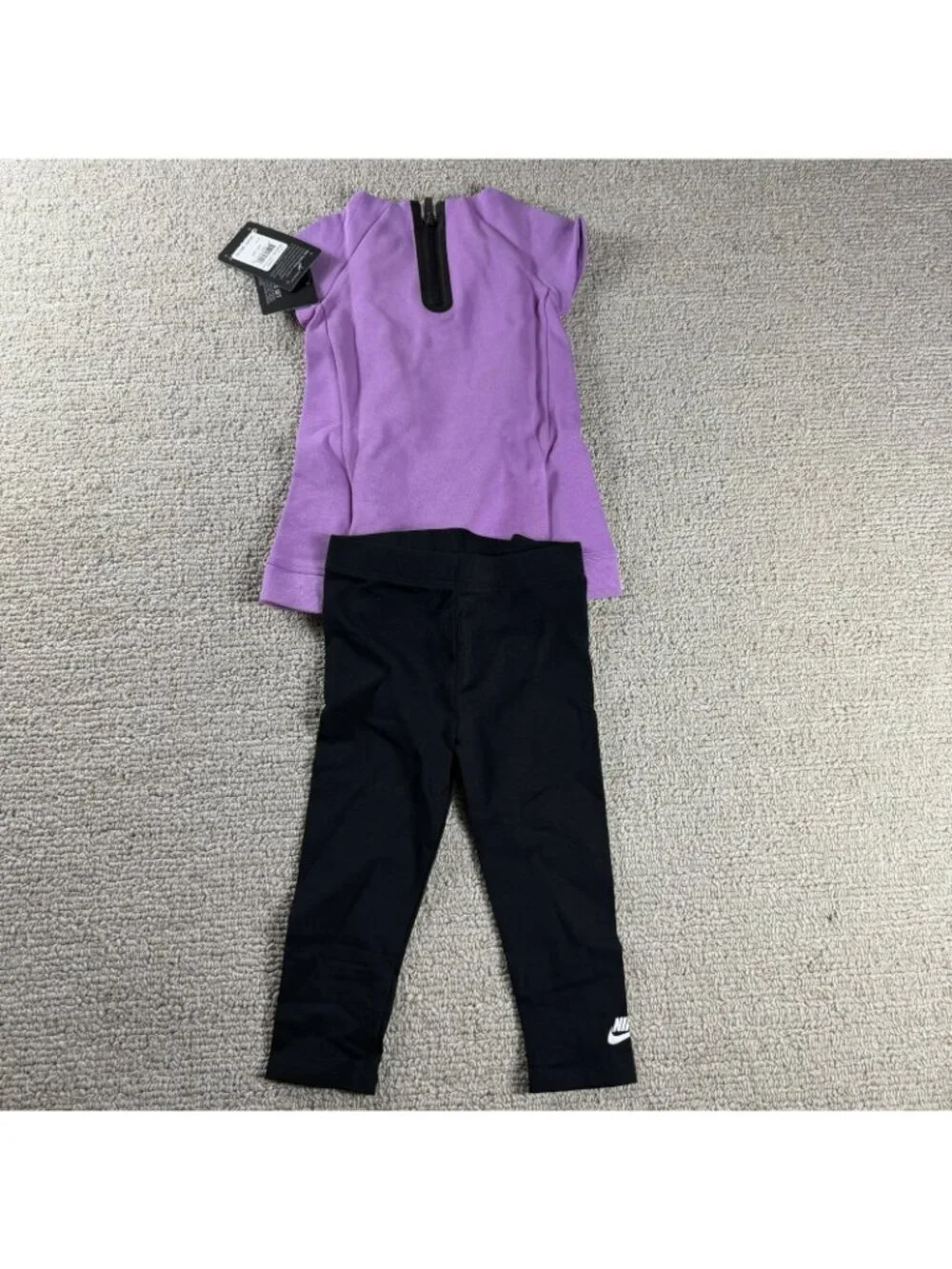 Nike 2 Piece Set Crib Style Shirt And Leggings Purple Black Size 24 Months